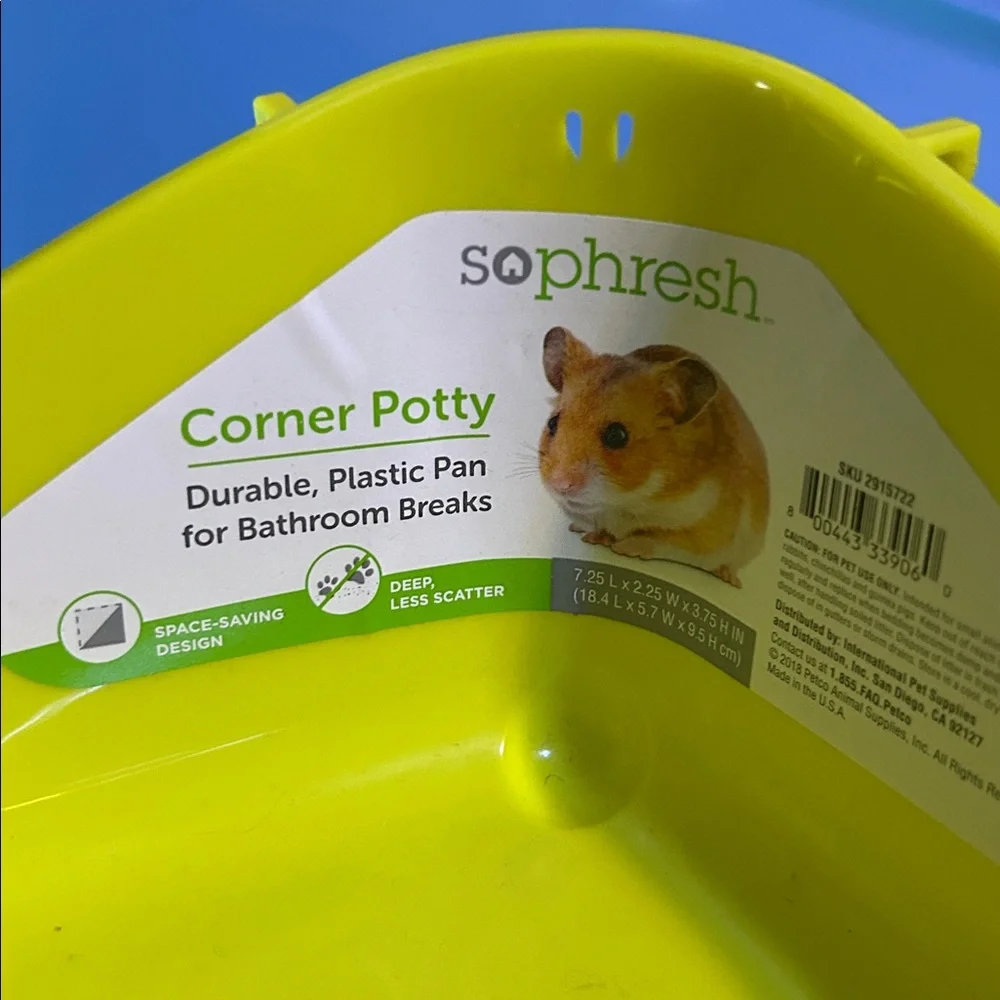 HP🎊🎊Yellow Corner Potty and dropper for Small Pets